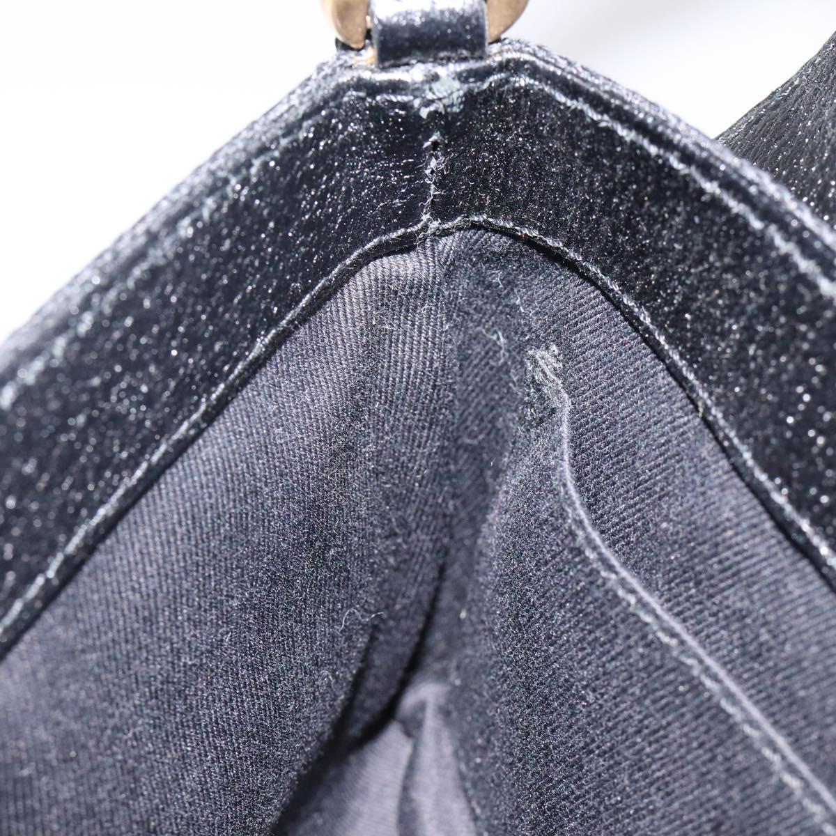 GUCCI GG Canvas Hand Bag Black Gold 121560 Auth sw391