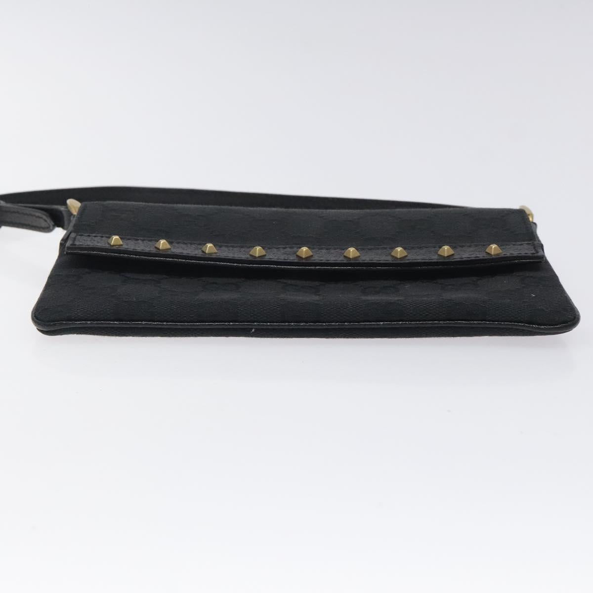 GUCCI GG Canvas Hand Bag Black Gold 121560 Auth sw391