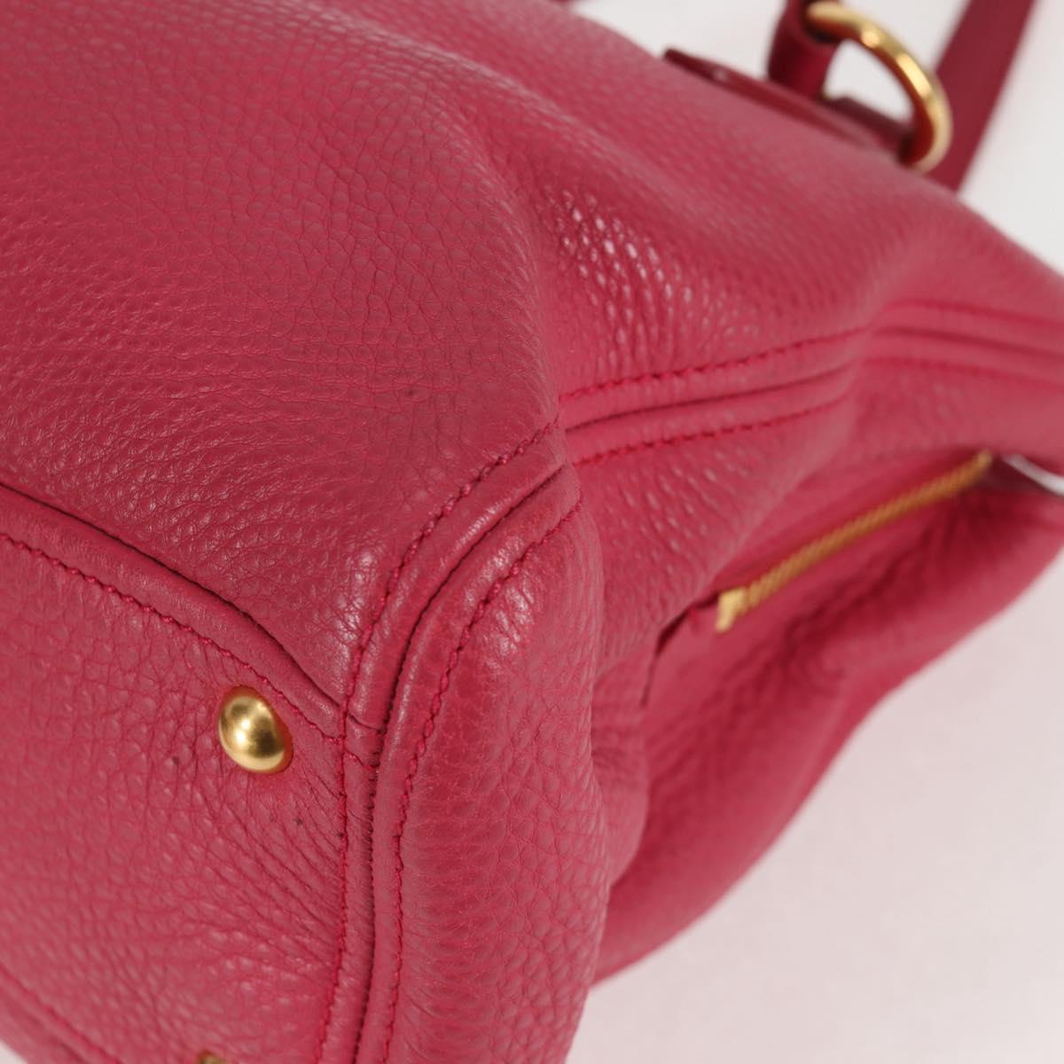 Miu Miu Hand Bag Leather 2way Pink Gold Auth sw401M