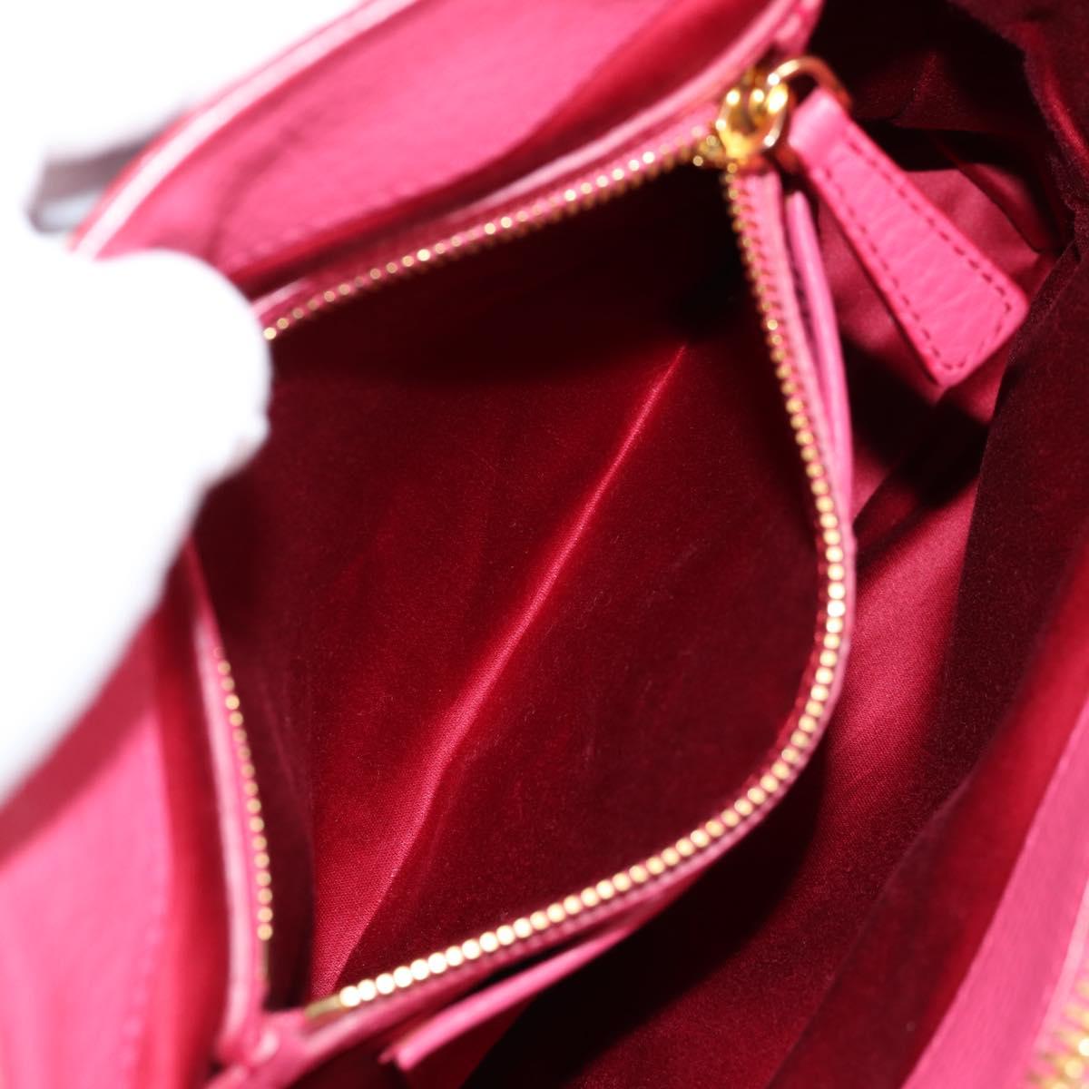 Miu Miu Hand Bag Leather 2way Pink Gold Auth sw401M