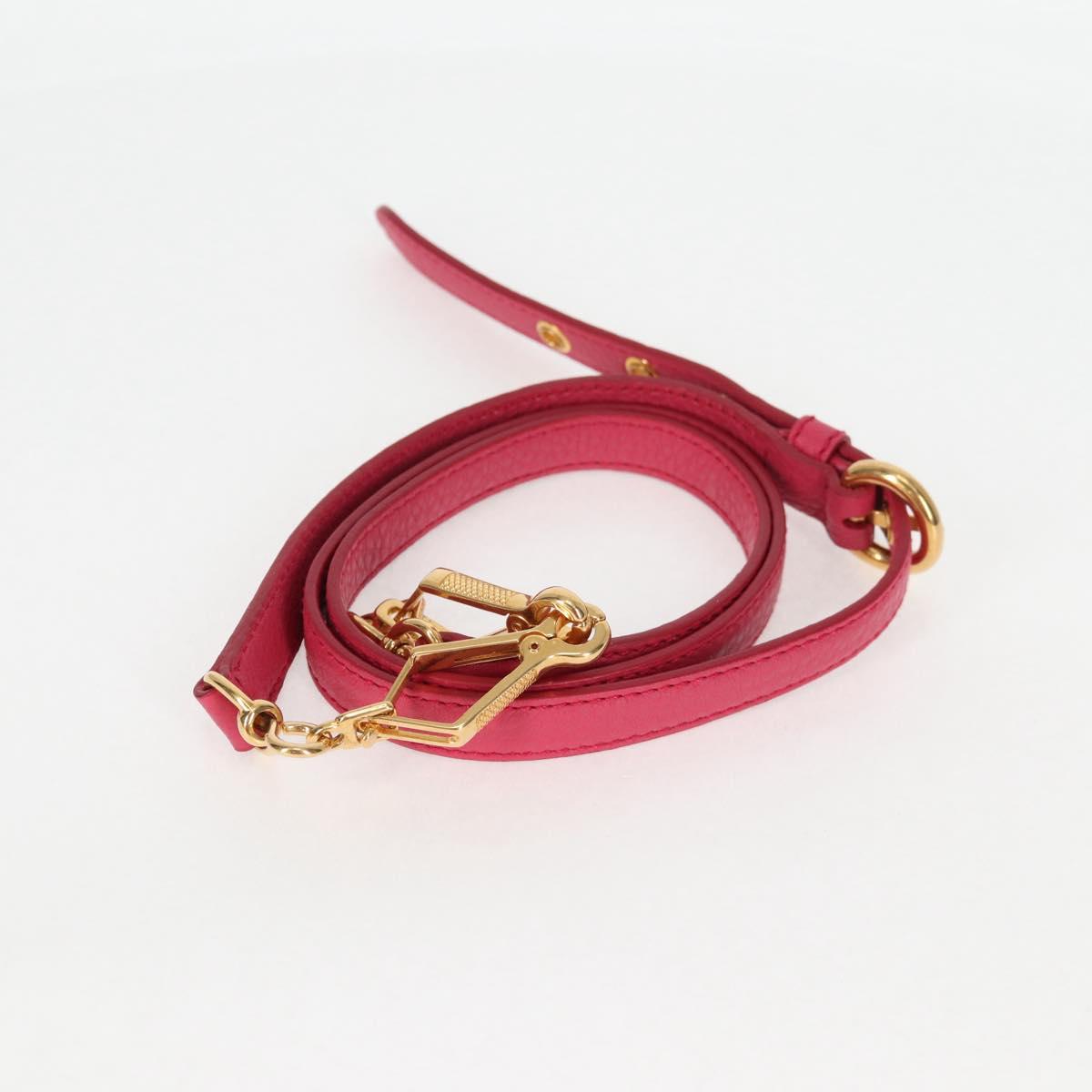 Miu Miu Hand Bag Leather 2way Pink Gold Auth sw401M