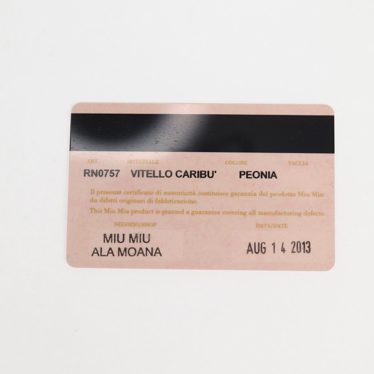 Miu Miu Hand Bag Leather 2way Pink Gold Auth sw401M