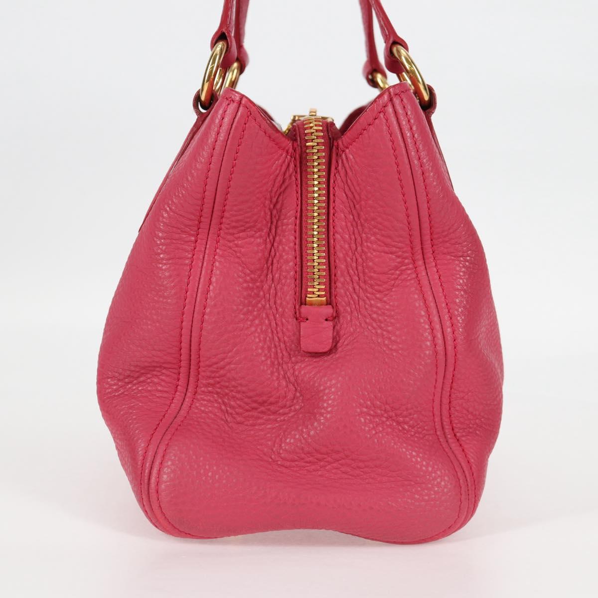 Miu Miu Hand Bag Leather 2way Pink Gold Auth sw401M