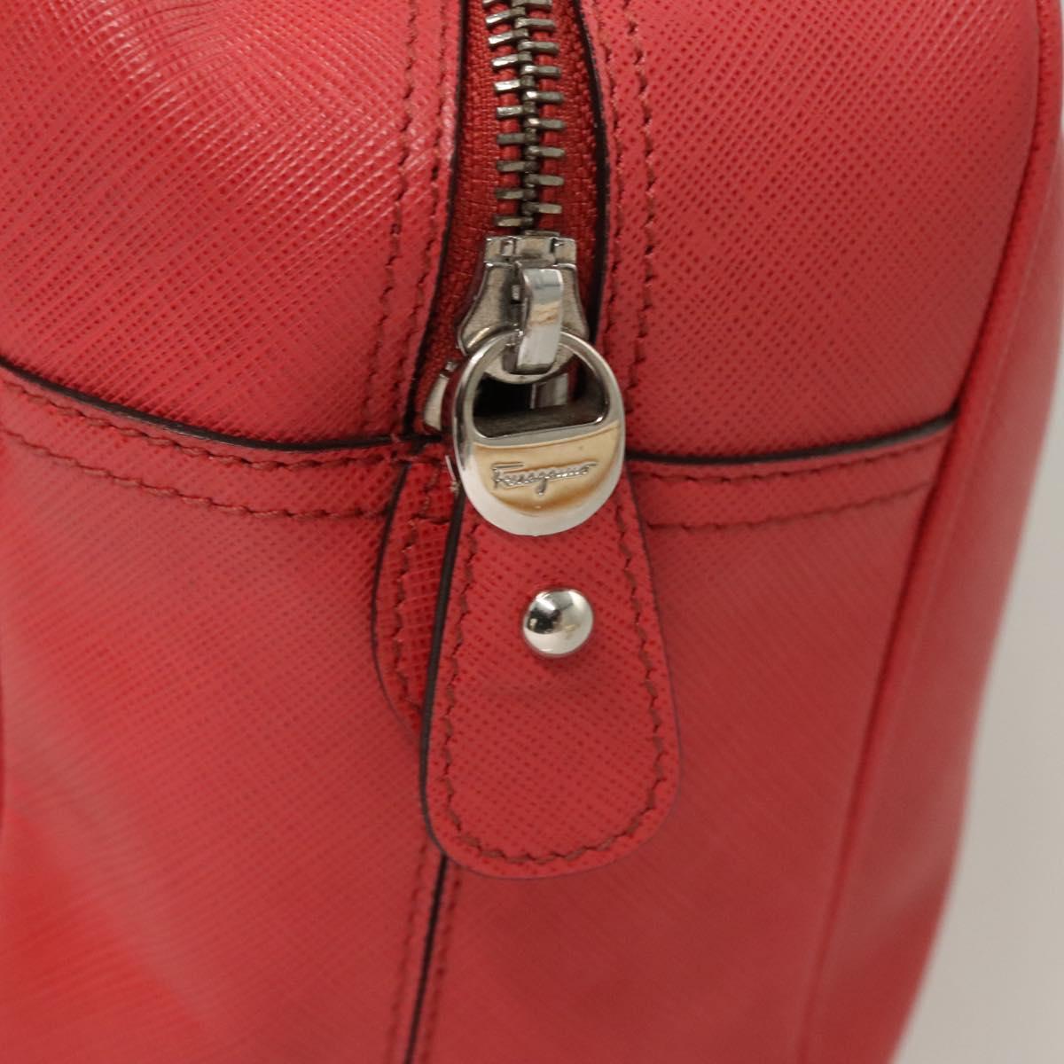 Salvatore Ferragamo Hand Bag Leather Pink Silver Auth sw403