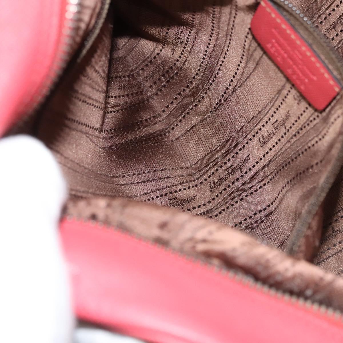 Salvatore Ferragamo Hand Bag Leather Pink Silver Auth sw403