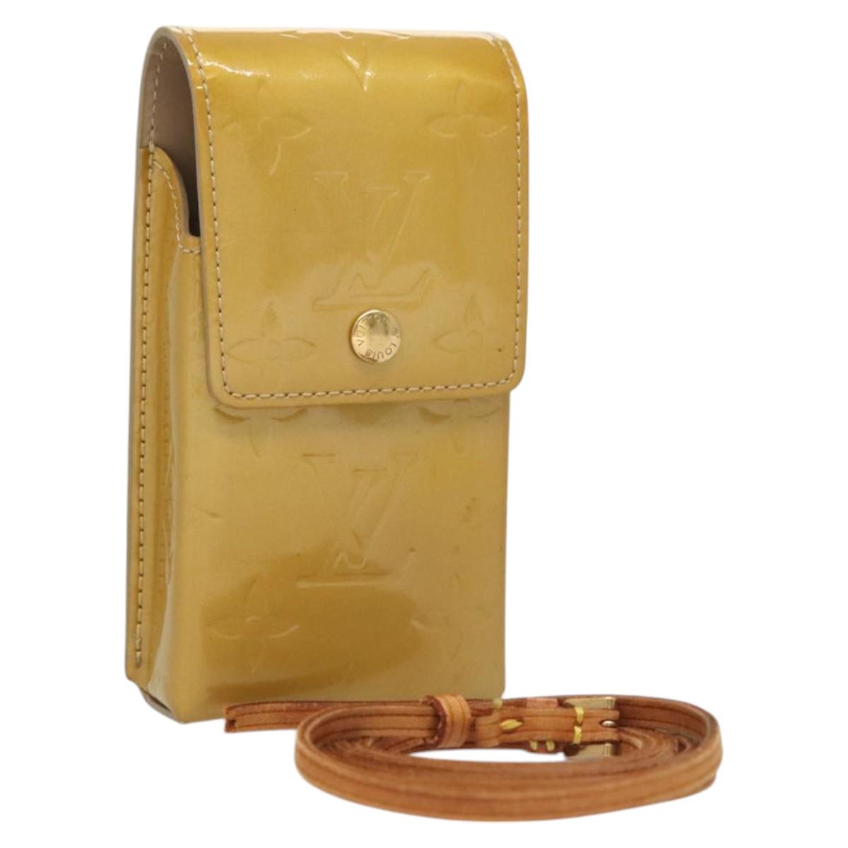 LOUIS VUITTON Monogram Vernis Green Cigarette Case Beige M91048 LV Auth sw408