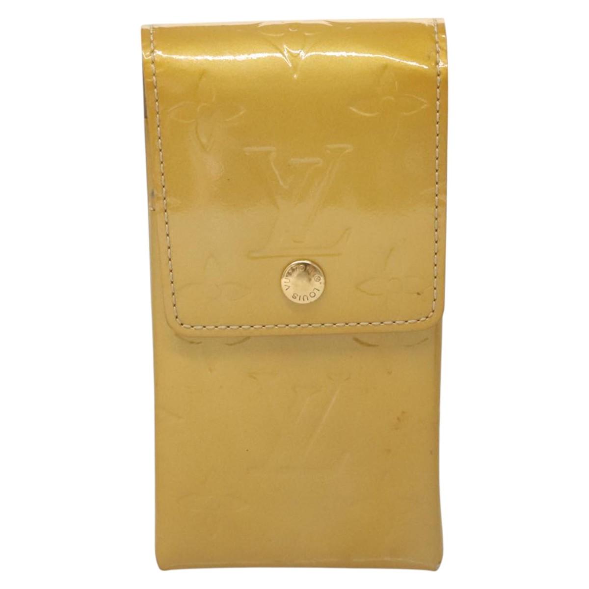 LOUIS VUITTON Monogram Vernis Green Cigarette Case Beige M91048 LV Auth sw408