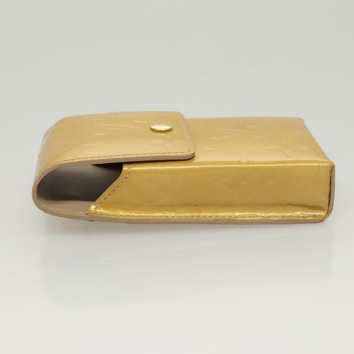 LOUIS VUITTON Monogram Vernis Green Cigarette Case Beige M91048 LV Auth sw408