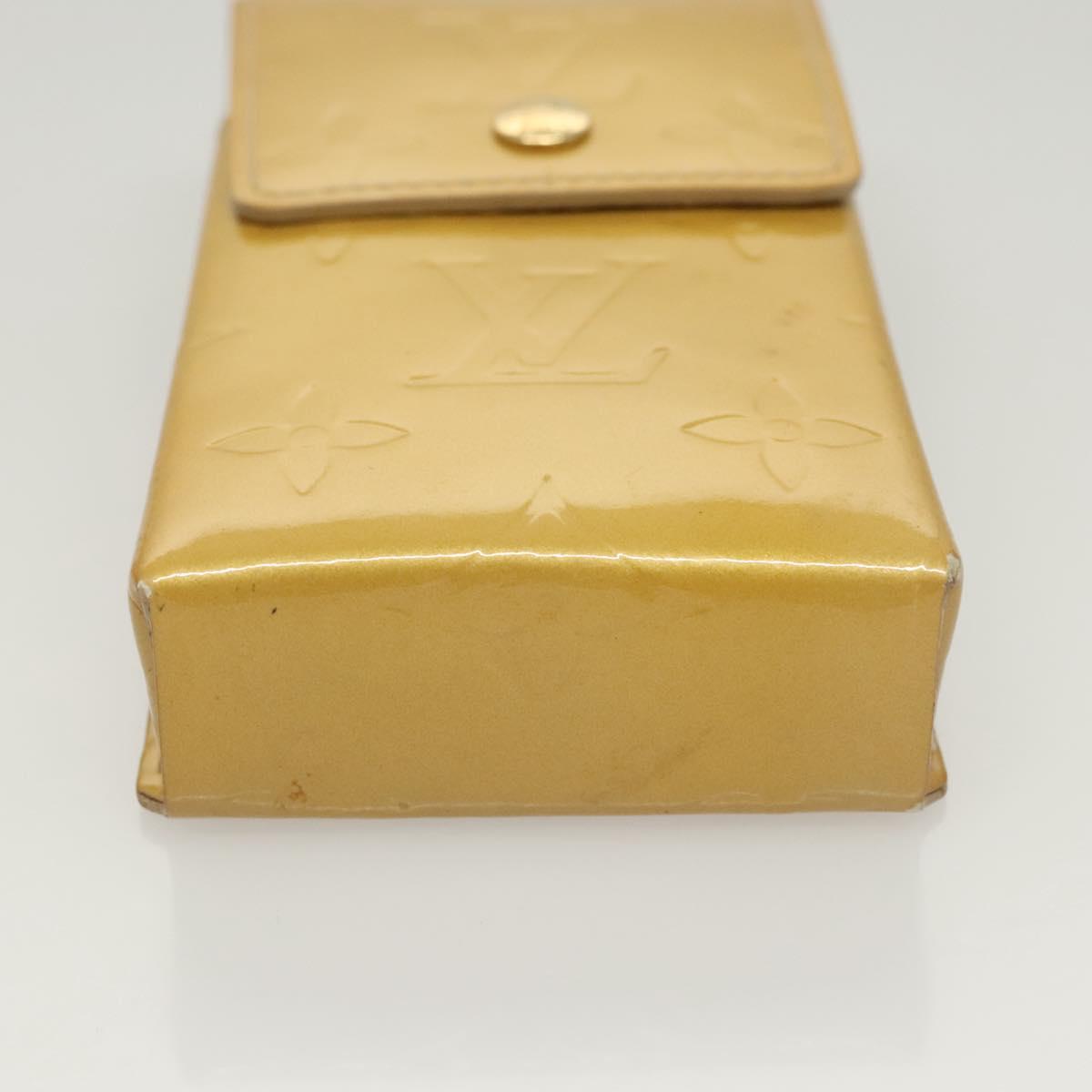 LOUIS VUITTON Monogram Vernis Green Cigarette Case Beige M91048 LV Auth sw408