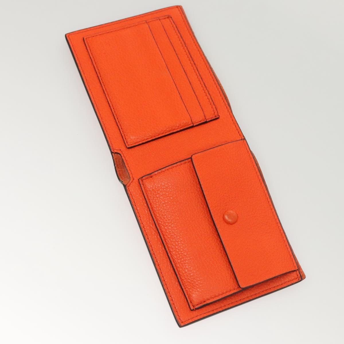 GUCCI Bifold Wallet Leather Orange 658681 Auth sw411