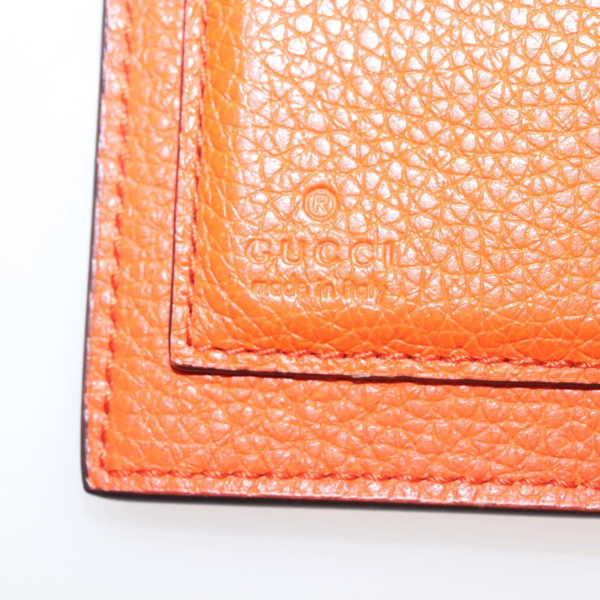GUCCI Bifold Wallet Leather Orange 658681 Auth sw411
