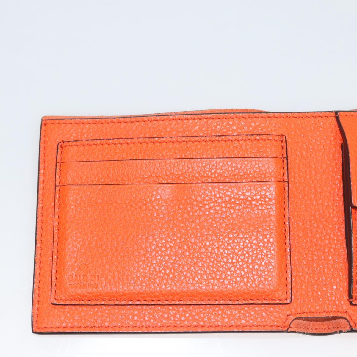 GUCCI Bifold Wallet Leather Orange 658681 Auth sw411