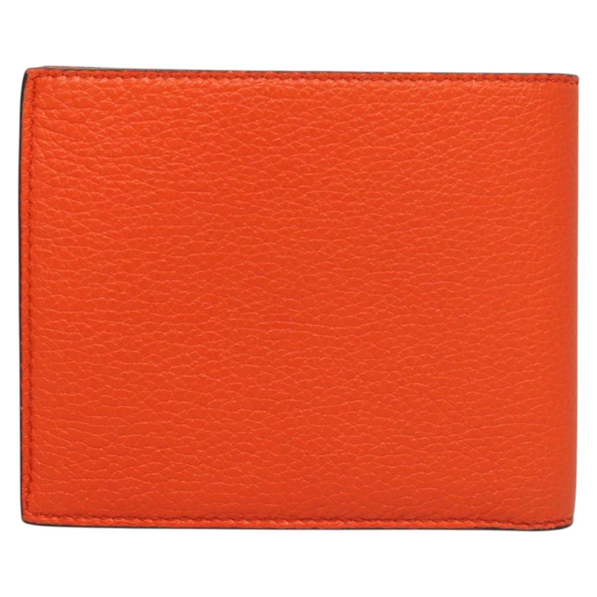 GUCCI Bifold Wallet Leather Orange 658681 Auth sw411
