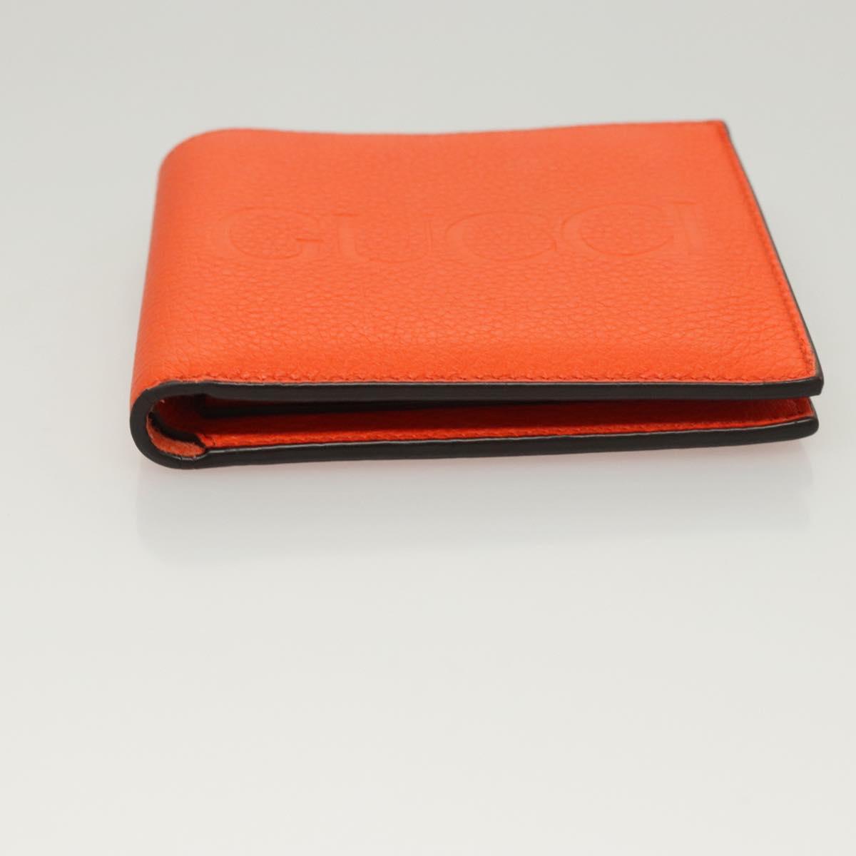 GUCCI Bifold Wallet Leather Orange 658681 Auth sw411