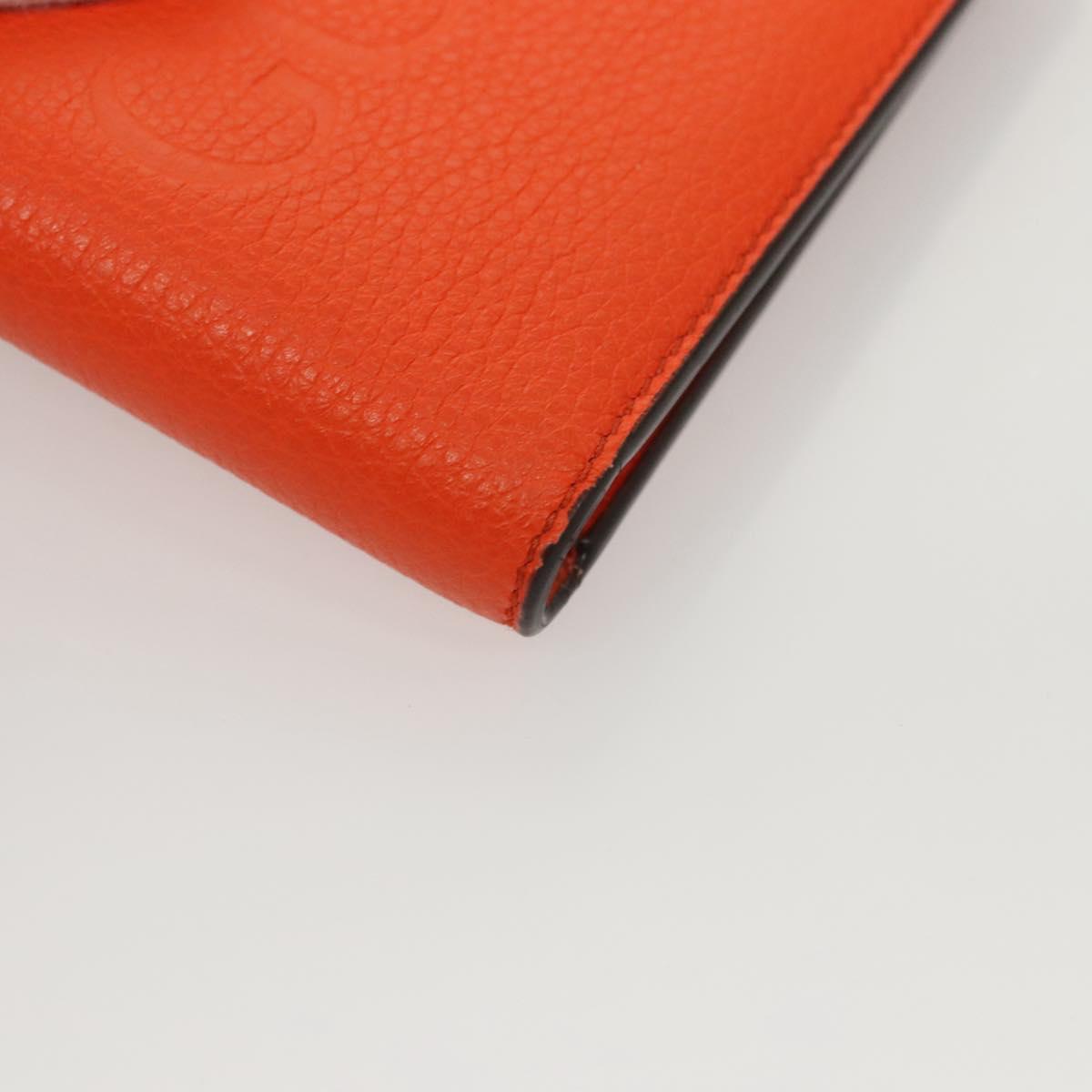 GUCCI Bifold Wallet Leather Orange 658681 Auth sw411