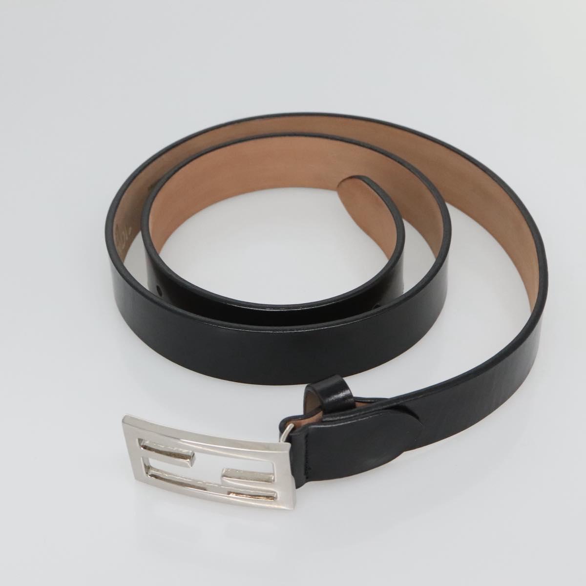 FENDI Belt Leather 41.3"" Black Auth sw412