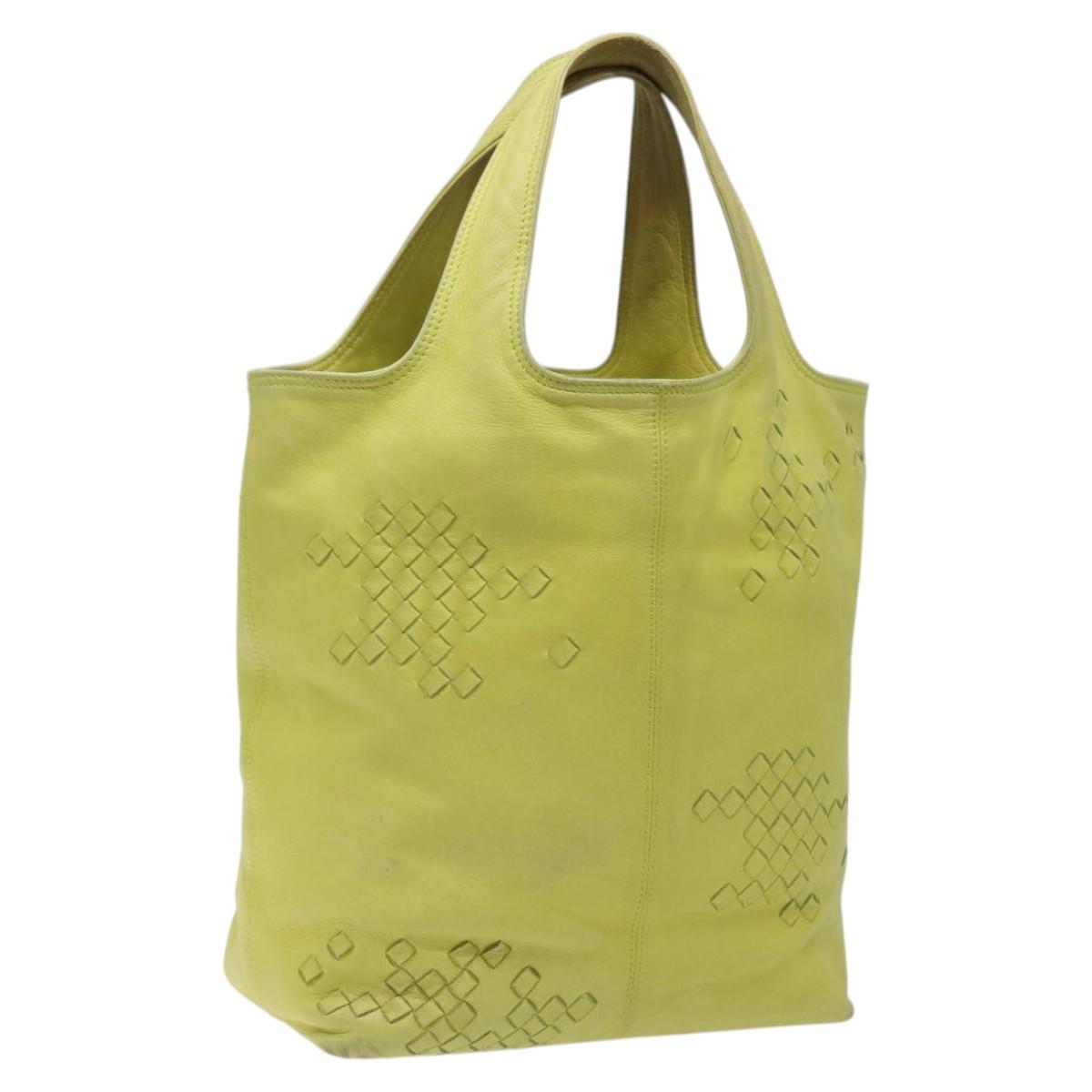 BOTTEGA VENETA Hand Bag Leather Yellow 131673 Auth sw416