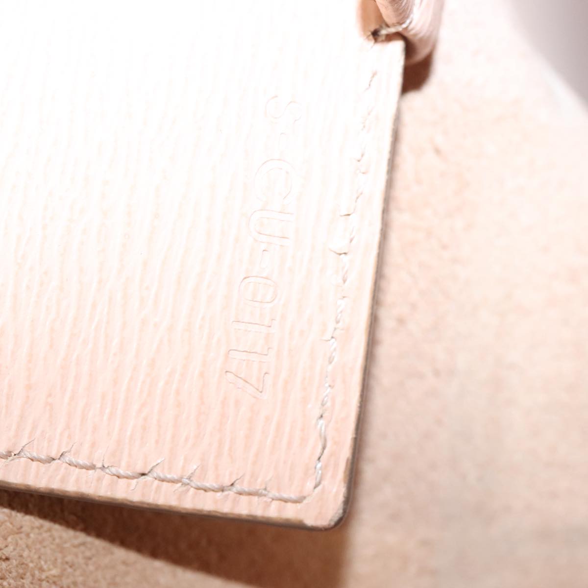 CELINE Vertical Cavas Hand Bag Leather 2way Pink Gold Auth sw418