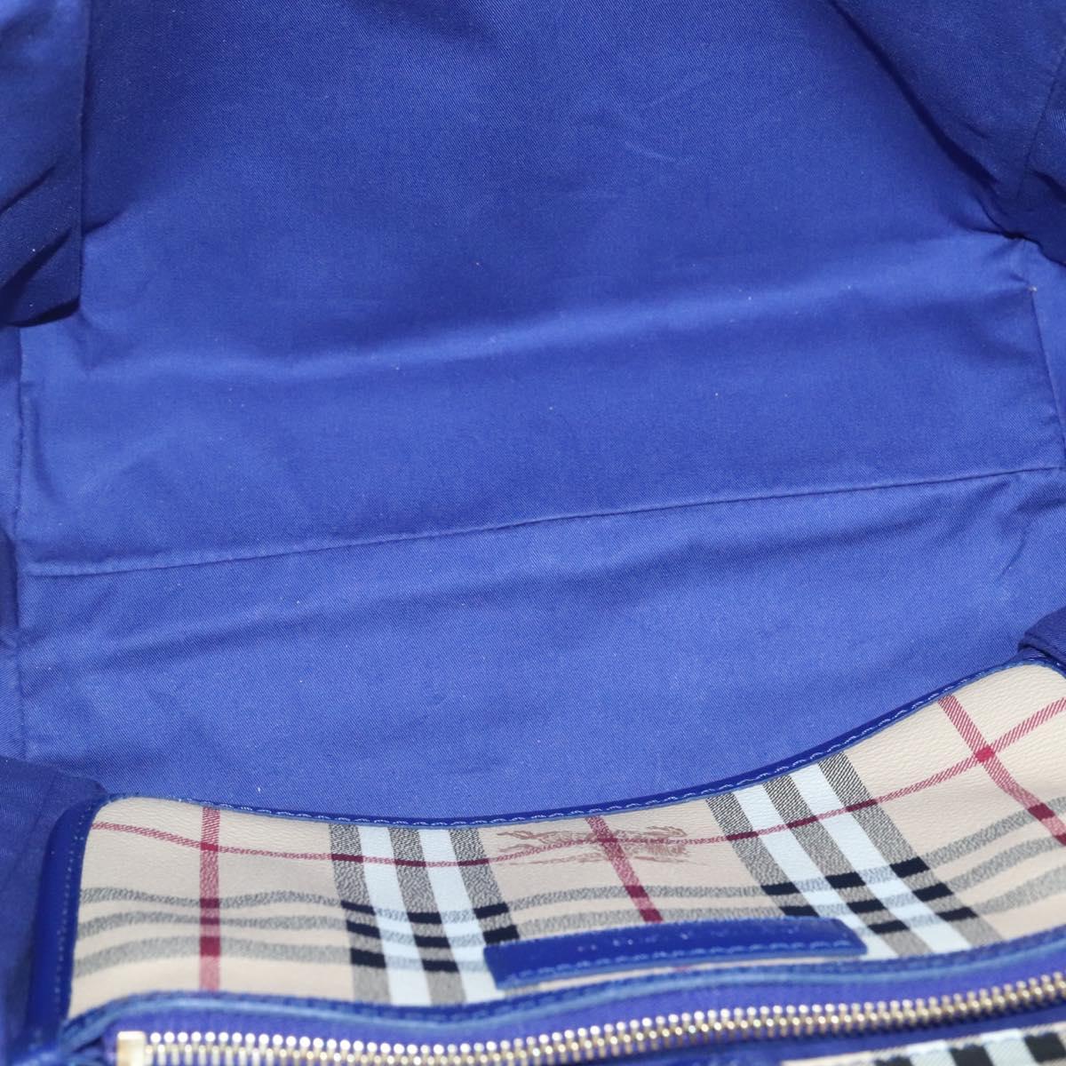 BURBERRY Nova Check Tote Bag PVC Beige Gold Auth sw421