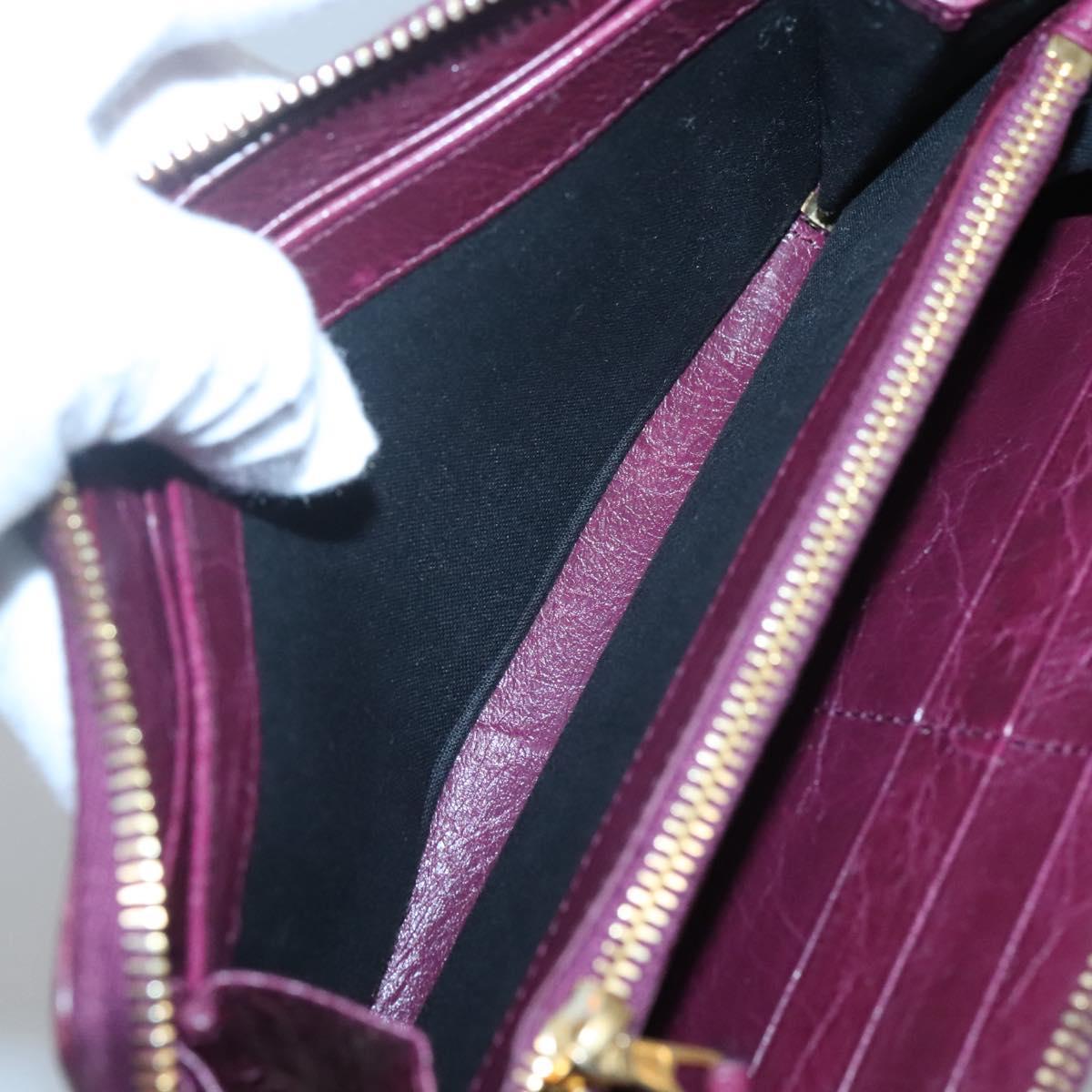 BALENCIAGA Long Wallet Leather Purple 253053 Auth sw423