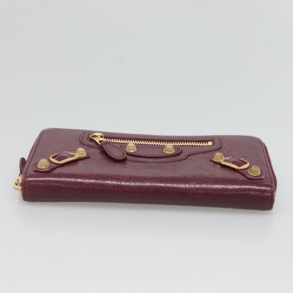BALENCIAGA Long Wallet Leather Purple 253053 Auth sw423