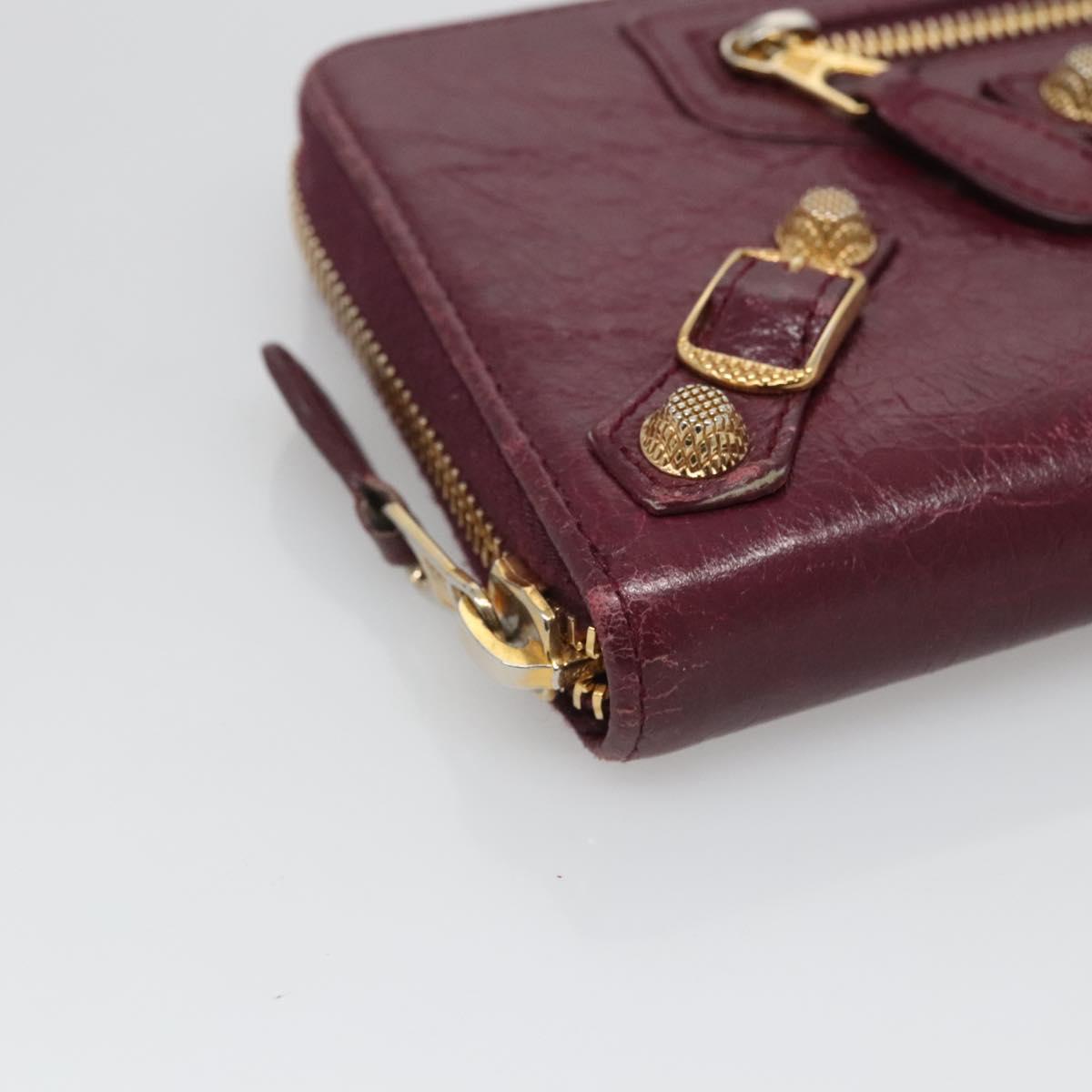 BALENCIAGA Long Wallet Leather Purple 253053 Auth sw423
