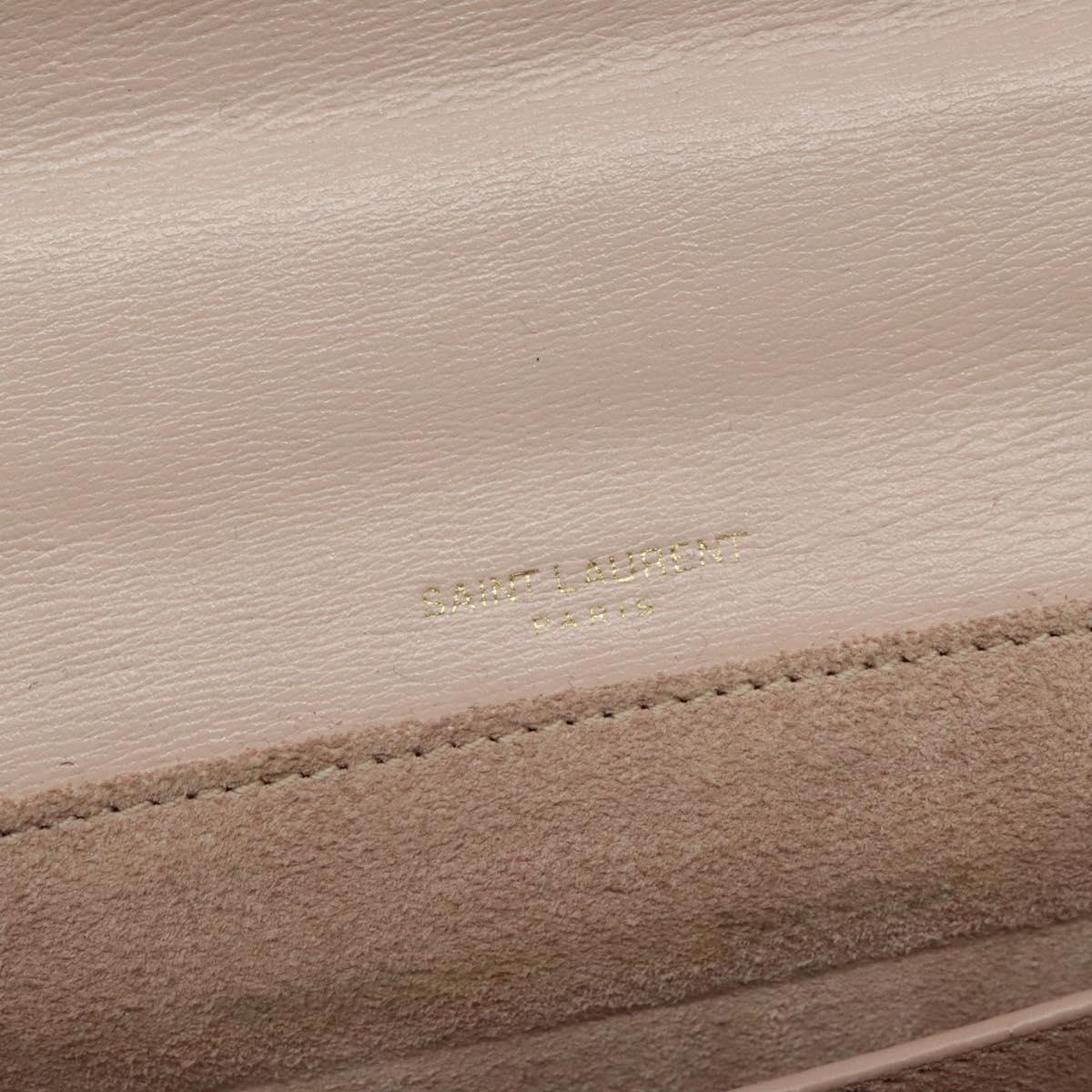 SAINT LAURENT Bellecious Shoulder Bag Suede Leather Pink Auth sw424