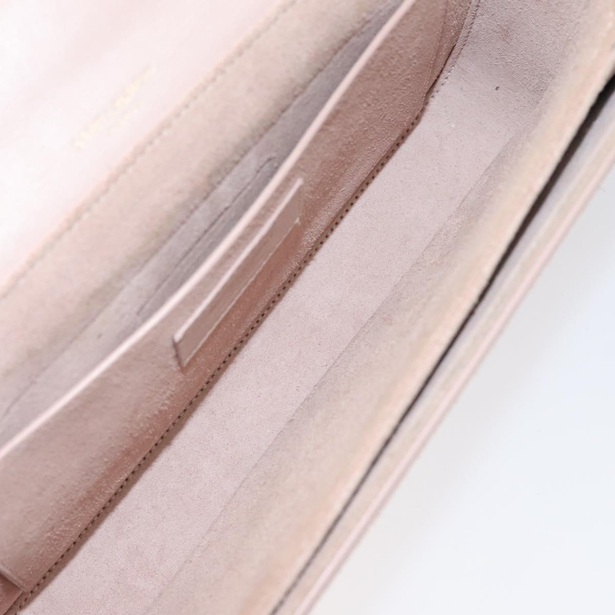 SAINT LAURENT Bellecious Shoulder Bag Suede Leather Pink Auth sw424