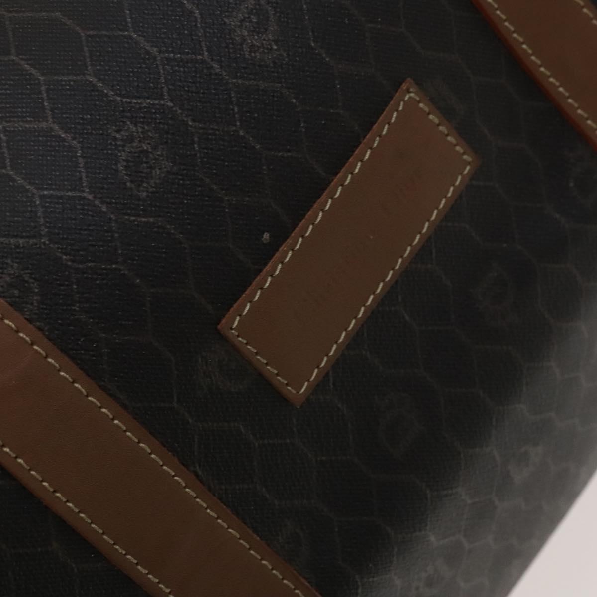 Christian Dior Honeycomb Canvas Boston Bag PVC Leather Black Auth sw438