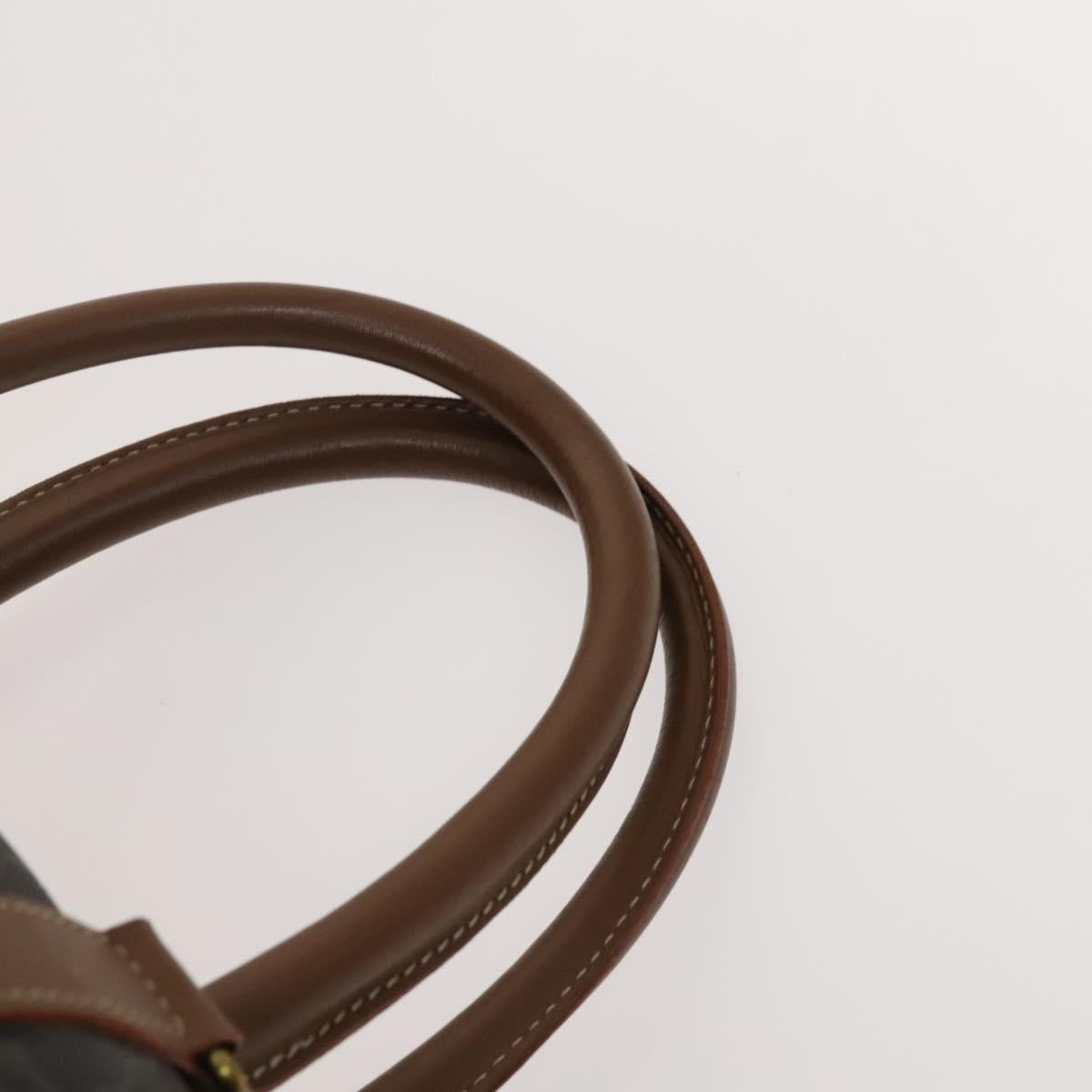 Christian Dior Honeycomb Canvas Boston Bag PVC Leather Black Auth sw438