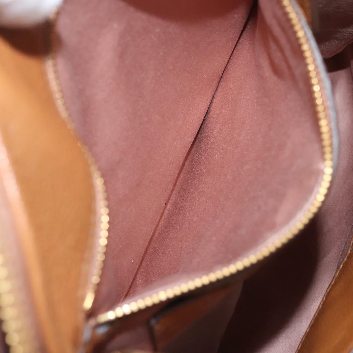 Miu Miu Hand Bag Leather 2way Brown Gold Auth sw446