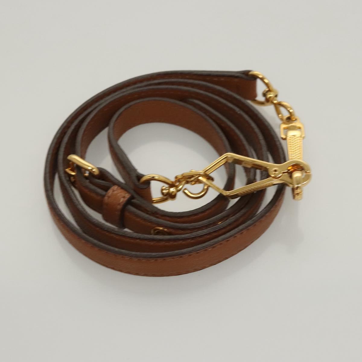 Miu Miu Hand Bag Leather 2way Brown Gold Auth sw446