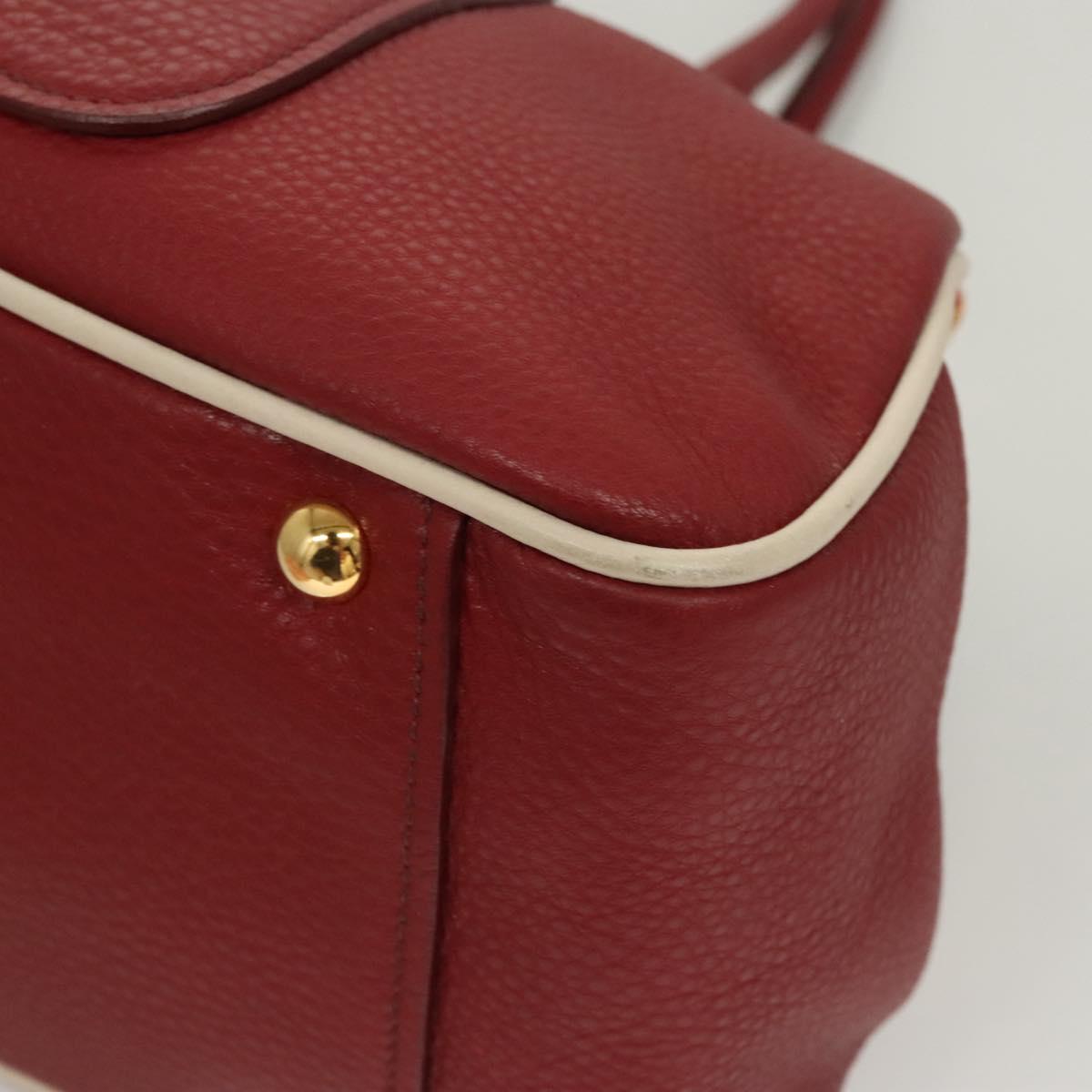 Miu Miu Hand Bag Leather 2way Red Gold Auth sw447M