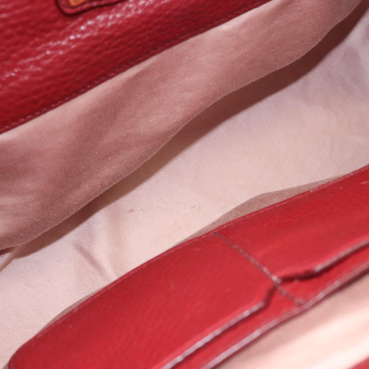 Miu Miu Hand Bag Leather 2way Red Gold Auth sw447M