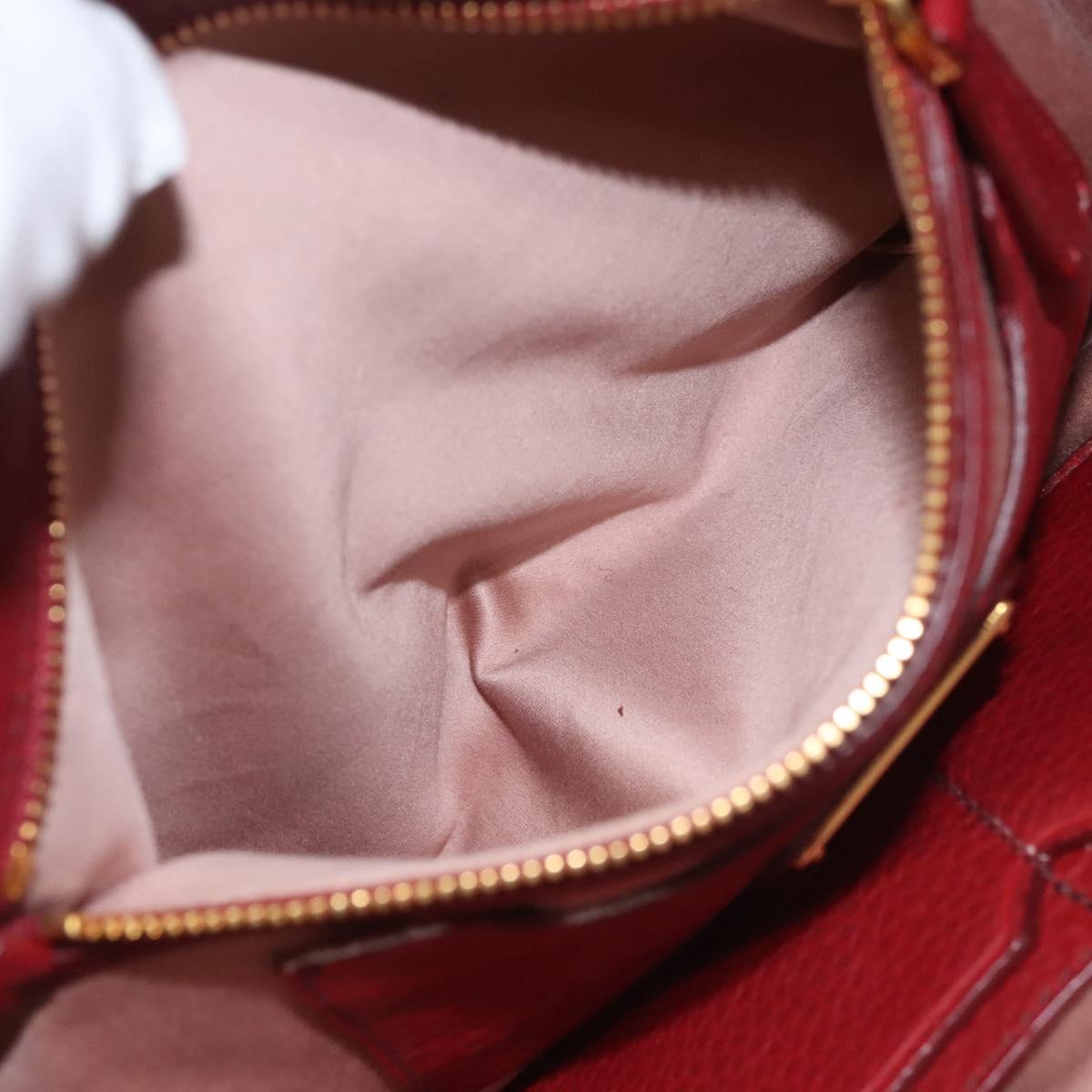 Miu Miu Hand Bag Leather 2way Red Gold Auth sw447M