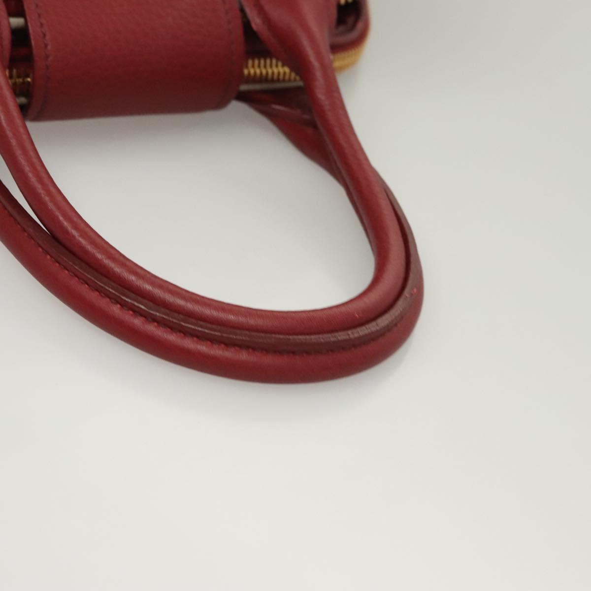 Miu Miu Hand Bag Leather 2way Red Gold Auth sw447M