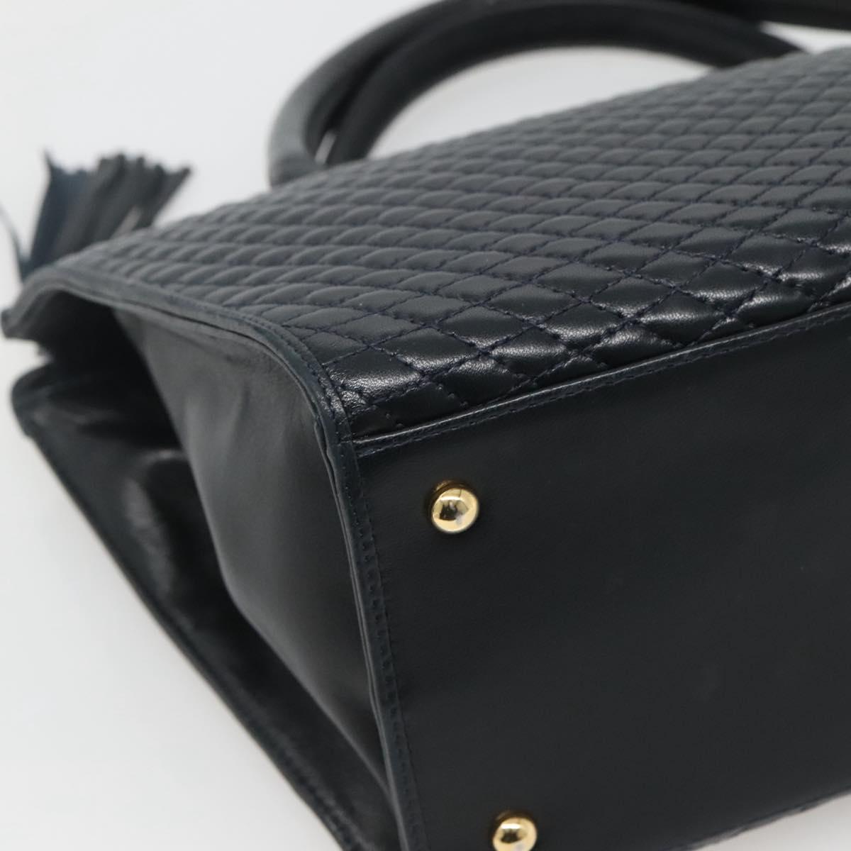 BALLY Hand Bag Leather Black Gold Auth sw449