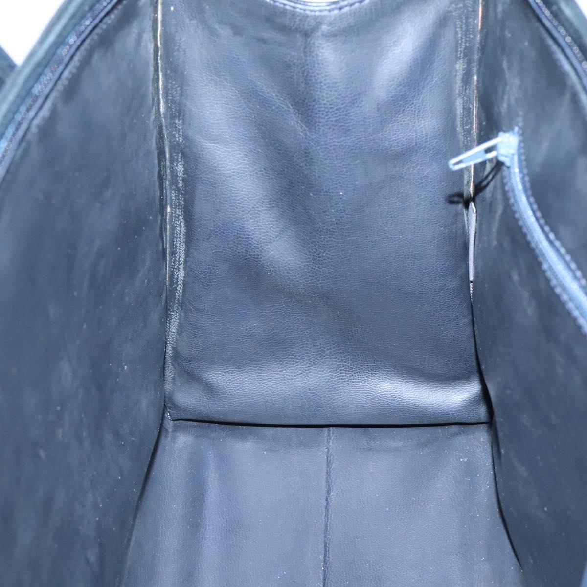 BALLY Hand Bag Leather Black Gold Auth sw449