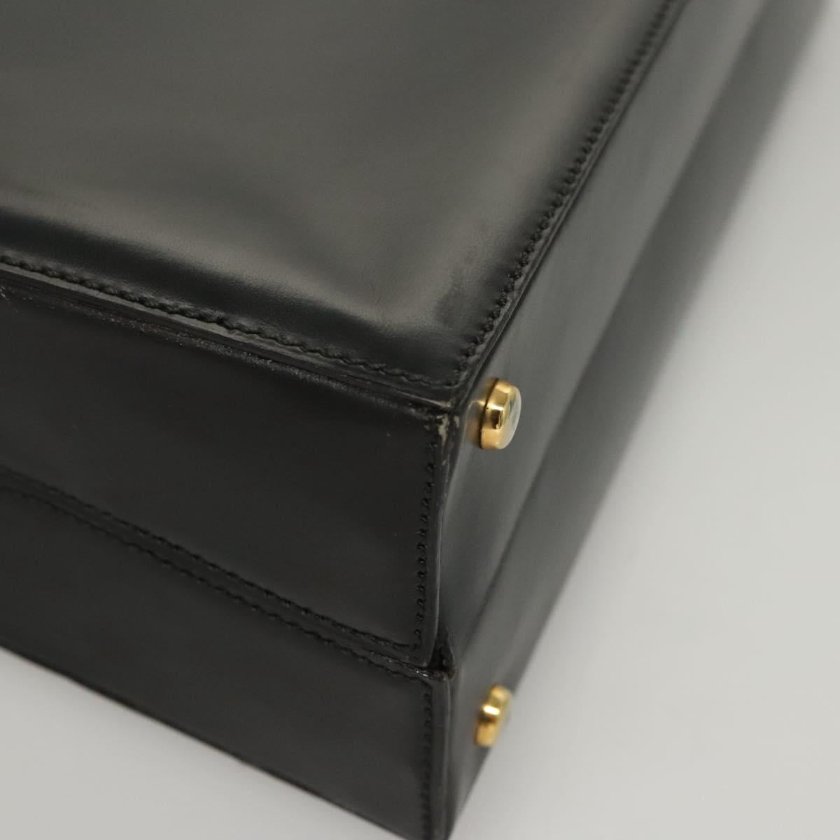 CELINE Shoulder Bag Leather Black Auth sw451