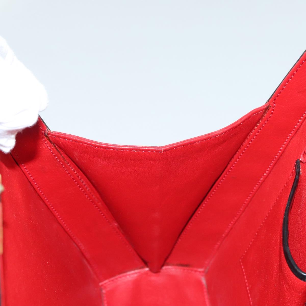 CELINE Shoulder Bag Leather Black Auth sw451