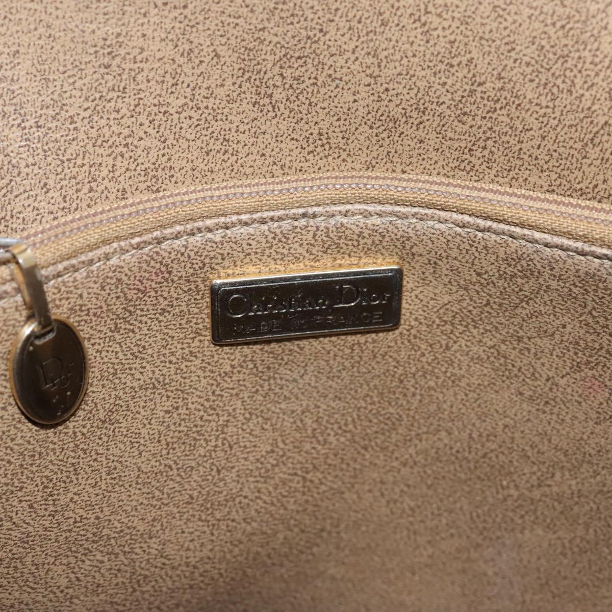Christian Dior Honeycomb Canvas Hand Bag PVC Leather Beige Auth sw453