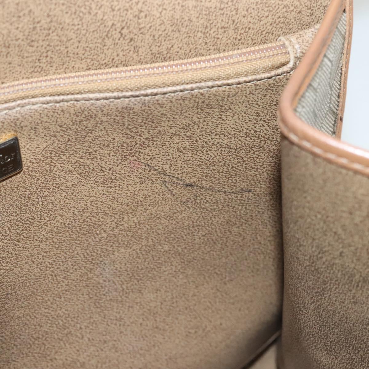 Christian Dior Honeycomb Canvas Hand Bag PVC Leather Beige Auth sw453