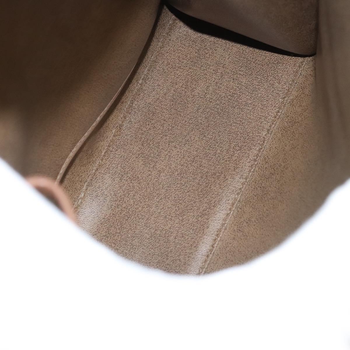 Christian Dior Honeycomb Canvas Hand Bag PVC Leather Beige Auth sw453