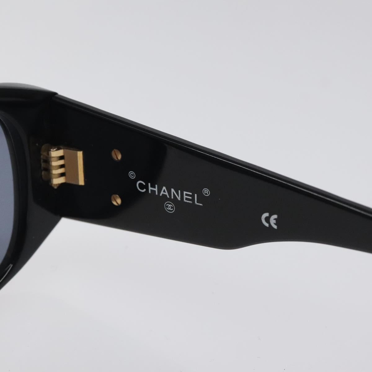 CHANEL Sunglasses plastic Black CC Auth sw482