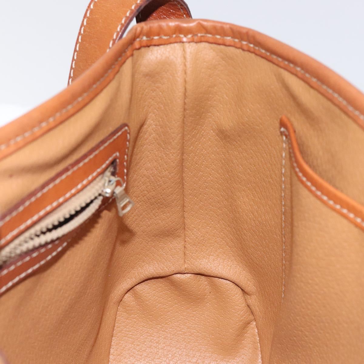 CELINE Macadam Canvas Shoulder Bag PVC Leather Brown Gold Auth sw497