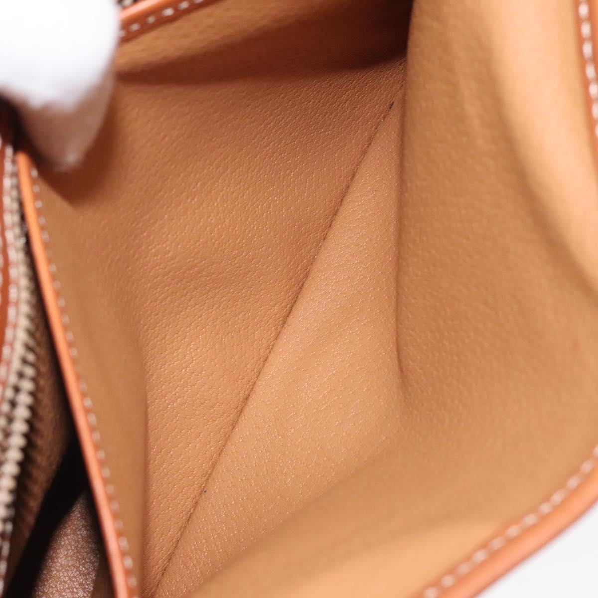 CELINE Macadam Canvas Shoulder Bag PVC Leather Brown Gold Auth sw497