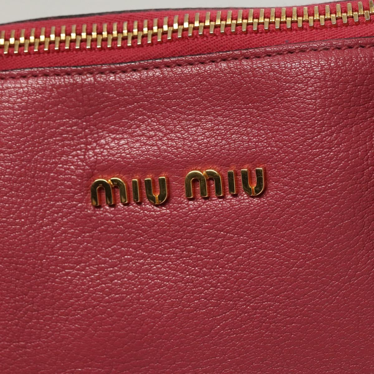 Miu Miu Hand Bag Leather 2way Pink Gold Auth sw499