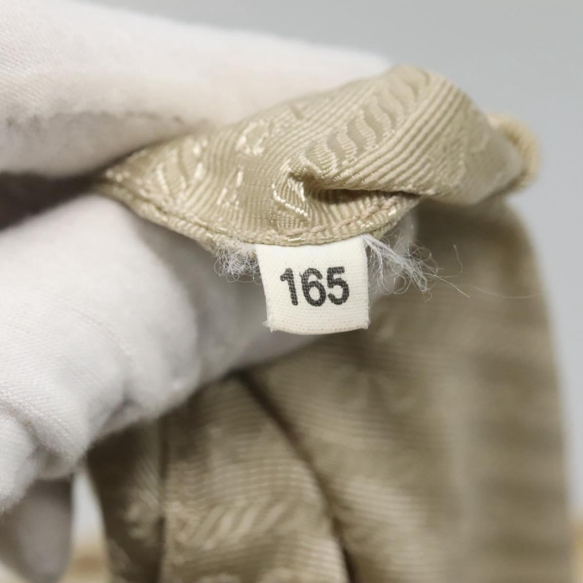 PRADA Hand Bag Nylon White Gold Auth sw500