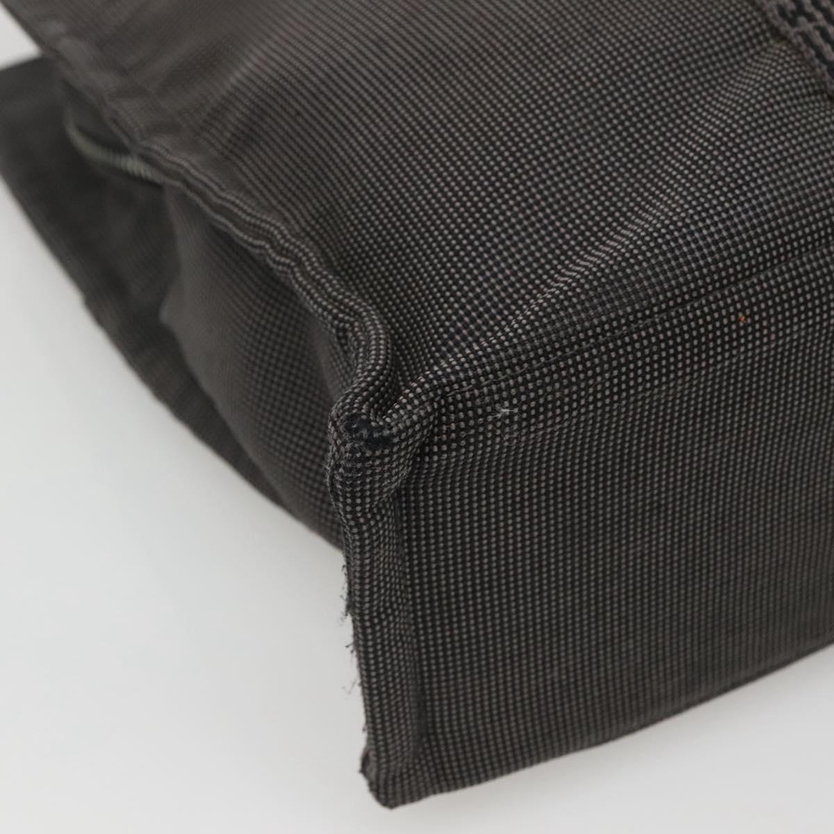 HERMES Her Line MM Hand Bag Canvas Gray Auth sw509