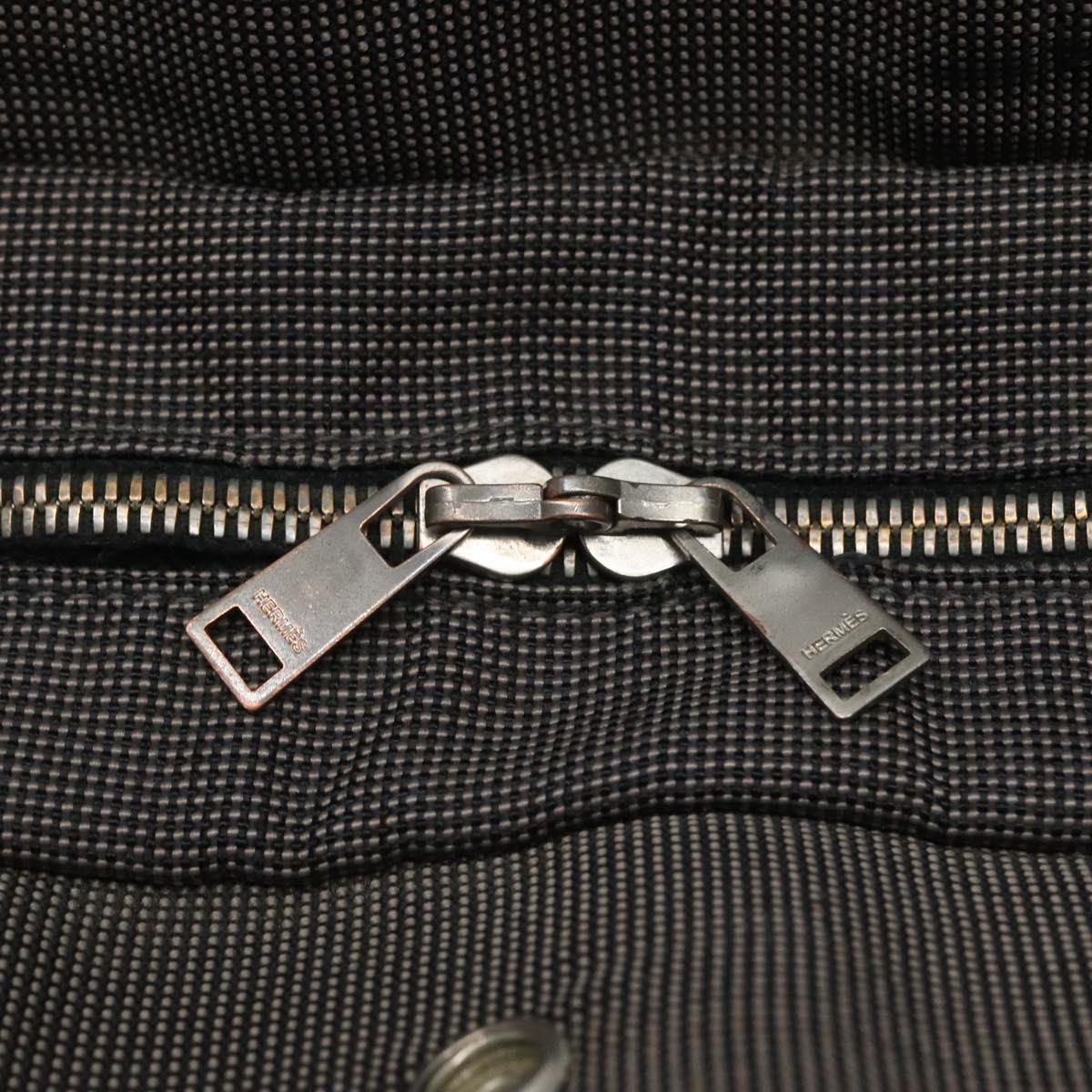 HERMES Her Line MM Hand Bag Canvas Gray Auth sw509